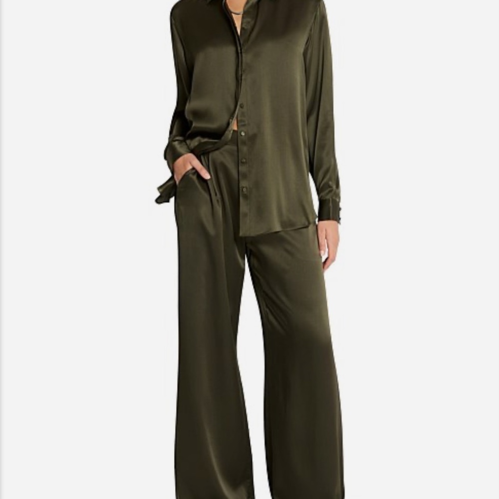 Sass & Bide Forever Now Pant - 100% Silk - Olive Green - Sz. 14 - NWT - Picture 2 of 15